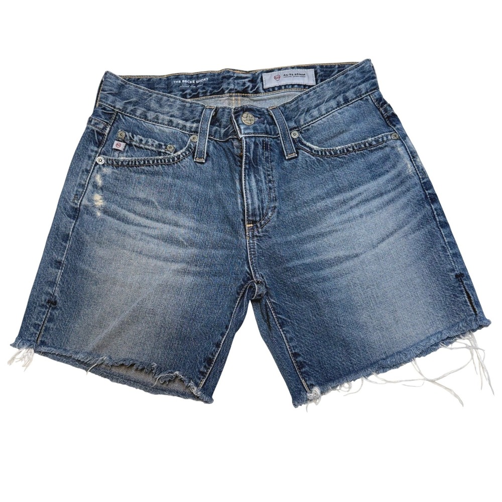 AG Adriano Goldschmied The Becke Short Relaxed Slim Denim Shorts‎ Blue 24R